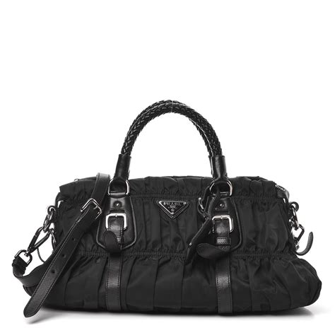 prada black nylon gaufre shoulder bag|farfetch Prada bag.